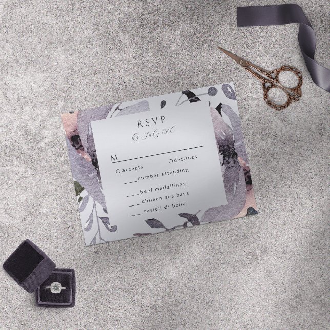 Djärkt Violett Plommon Mauve Blommig Abstrakt OSA Kort (Skapare uppladdad)