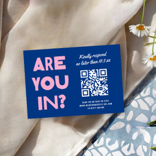 Djärp Modern Funky Färgglad QR-KOD Bröllop OSA Kort