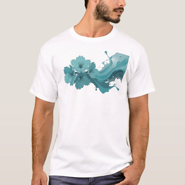 Djärv ABSTRAKT BLOMMA Grafisk T-Shirt Design (Framsida)