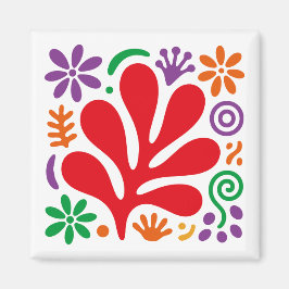 Djärv Abstrakt Magnet Färgrik Blommig Matisse Stil