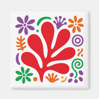 Djärv Abstrakt Magnet Färgrik Blommig Matisse Stil