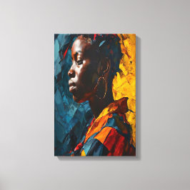 Djärv Abstrakt Porträtt Vibrerande Expressionism K Canvastryck