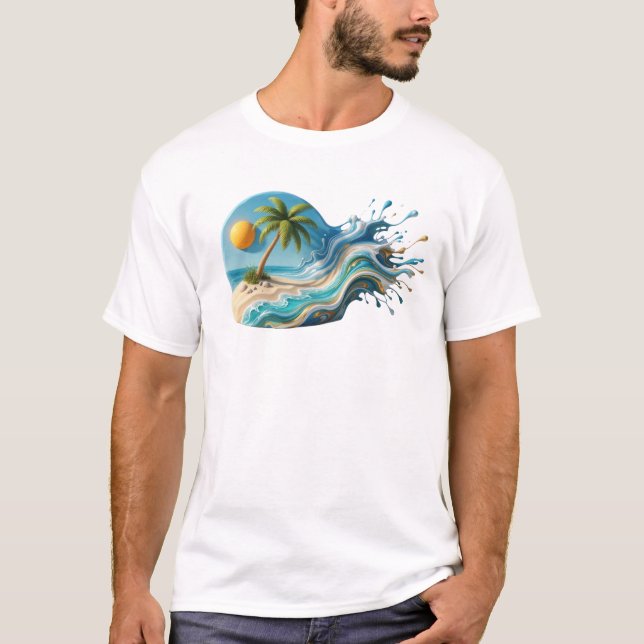 Djärv ABSTRAKT STRAND Anpassad Skapelse T Shirt (Framsida)