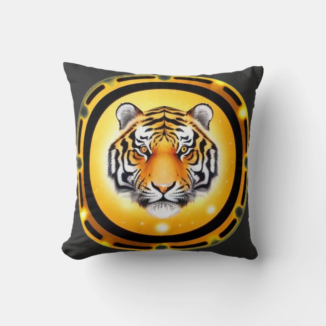 Djärv Abstrakt Tiger Kudde (Framsida)