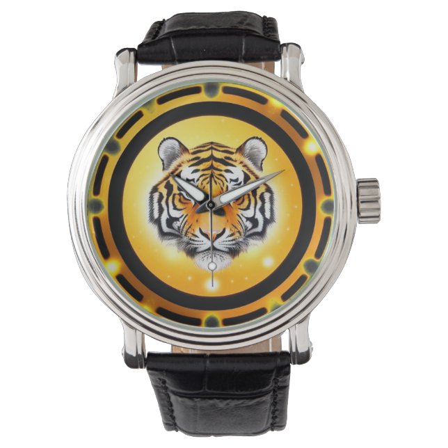 Djärv Abstrakt Tigerillustration Armbandsur (Framsida)