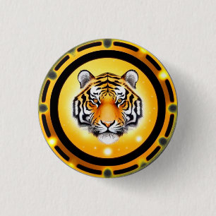 Djärv Abstrakt Tigerillustration Knapp