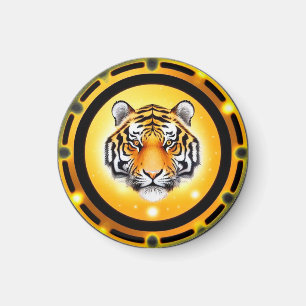 Djärv Abstrakt Tigerillustration Magnet