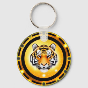 Djärv Abstrakt Tigerillustration Nyckelring