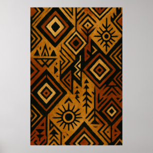 Djärv afrikansk mönsteraffisch – Tribalinspirerad Poster