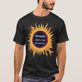 Djärv akvarell total solförmörkelse 2026 namn t shirt