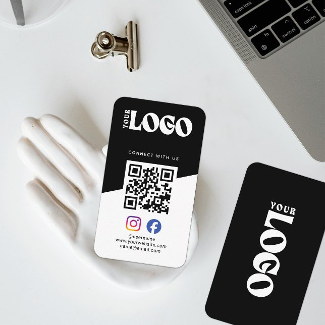 Djärv Anslut Med Oss QR-kod Logotyp Sociala Medier Visitkort (Skapare uppladdad)