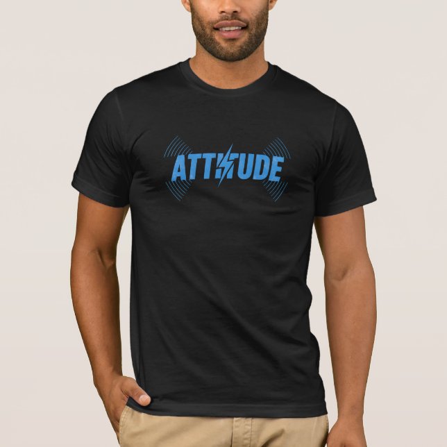 Djärv Attityd Blixtned Statement T-Shirt  (Framsida)