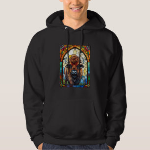  Djärv Bison Buffalo Djur Natur Konst  Hoodie
