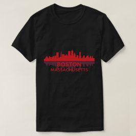 Djärv Boston Massachusetts Silhuett T Shirt