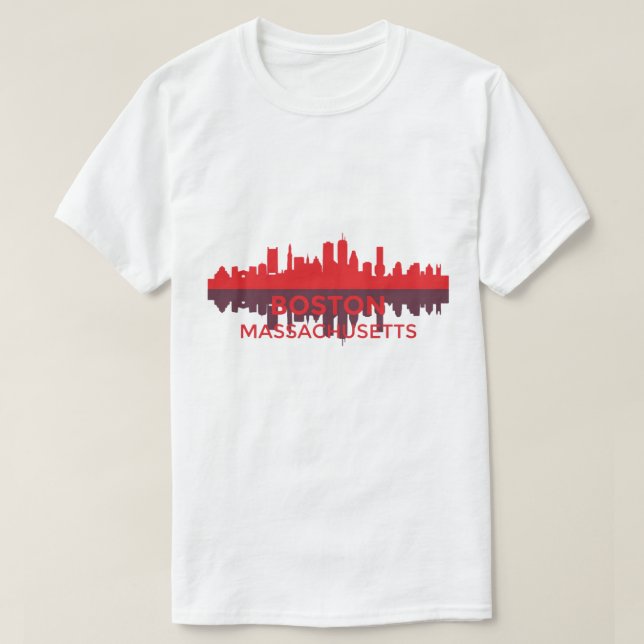 Djärv Boston Massachusetts Silhuett T Shirt (Design framsida)