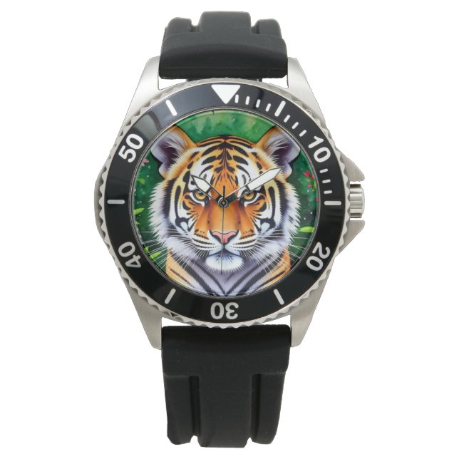 Djärv Botanisk Tigerunge  Armbandsur (Framsida)