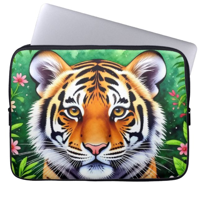 Djärv Botanisk Tigerunge  Laptop Fodral (Framsidan)