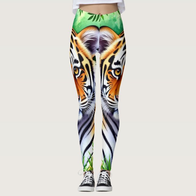 Djärv Botanisk Tigerunge Leggings (Framsida)