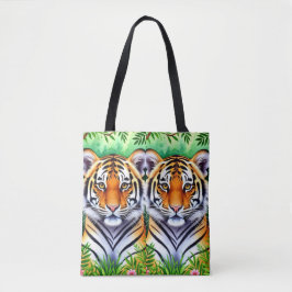 Djärv botanisk tigerunge tygkasse