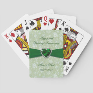 Djärv bröllopsdag för damast 55th casinokort