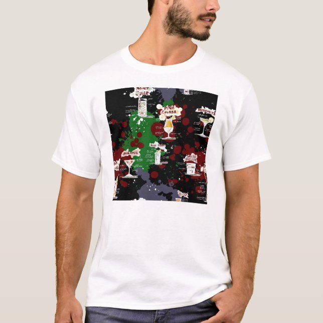 Djärv design för coctaildrinkrecept tee shirt (Framsida)