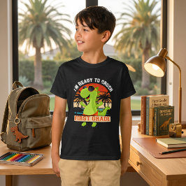 Djärv Dinosaurie T-Rex Redo att Krossa 1:a Klass - T Shirt