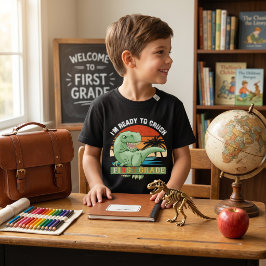 Djärv Dinosaurie T-Rex Redo att Krossa 1:a Klass - T Shirt