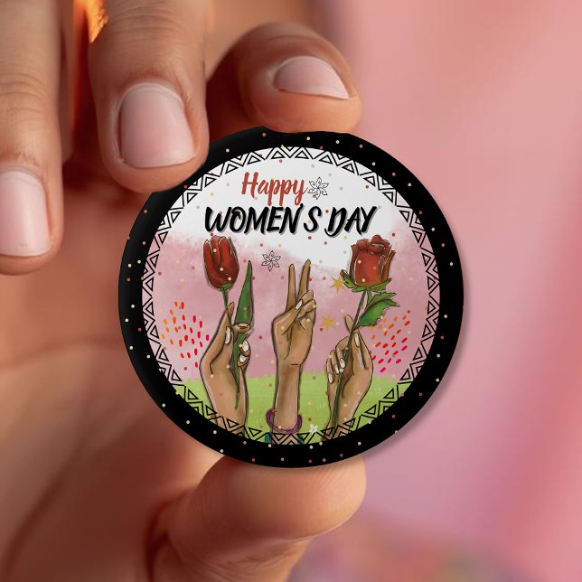 Djärv & Empowering: Modern KVINNODAGS-utsaga  Knapp (Bold & Empowering: Modern WOMEN'S DAY Statement Button)