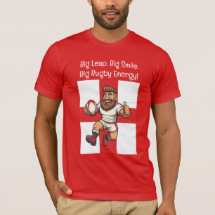 Djärv Englands Rugby Hopp Motiv T Shirt