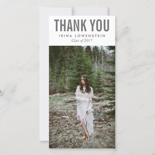 Djärv enkel doktorand- tacktypografi tack kort (Framsida)