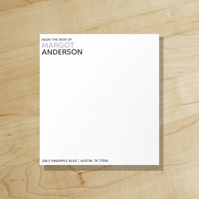 Djärv Enkel Minimalistisk Chic | Från skrivbordet  Anteckningsblock ("Everyday is abundantly beautiful." 
Sincerely Best Wishes from Lucky Design World)