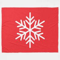 Djärv Festiv Vit Alpin Snöflinga På Ljusröd