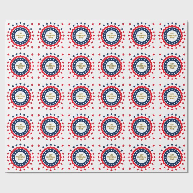 Djärv geometrisk 4 juli-design presentpapper (Platt)