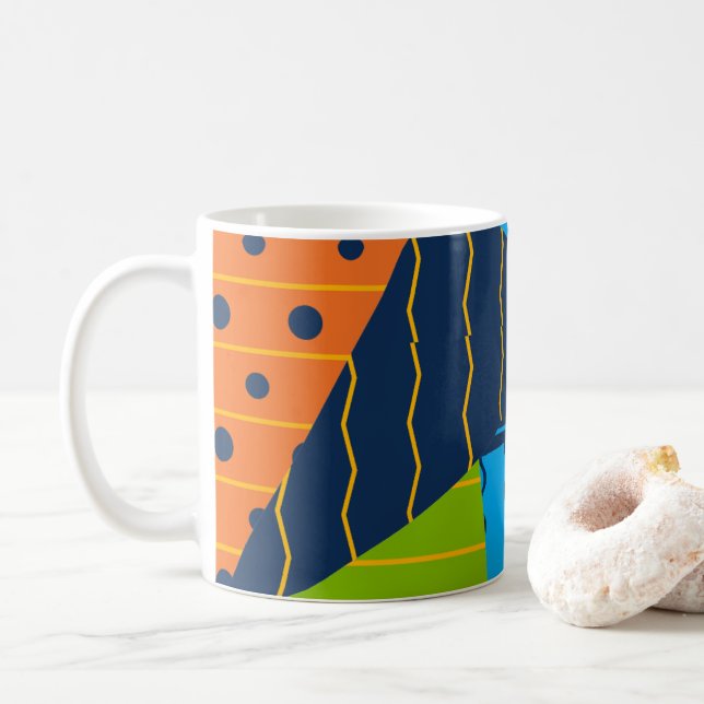 Djärv geometrisk abstrakt kaffemugg (Med munk)