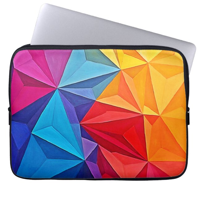 Djärv geometrisk prismatisk abstrakt konst laptop fodral (Framsidan)