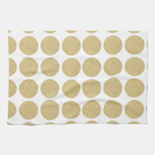 Djärv glitterguldpolka dots kökshandduk
