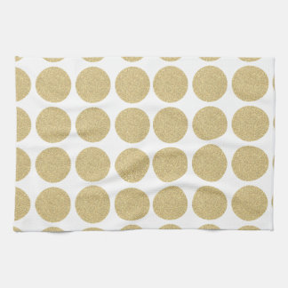Djärv glitterguldpolka dots kökshandduk