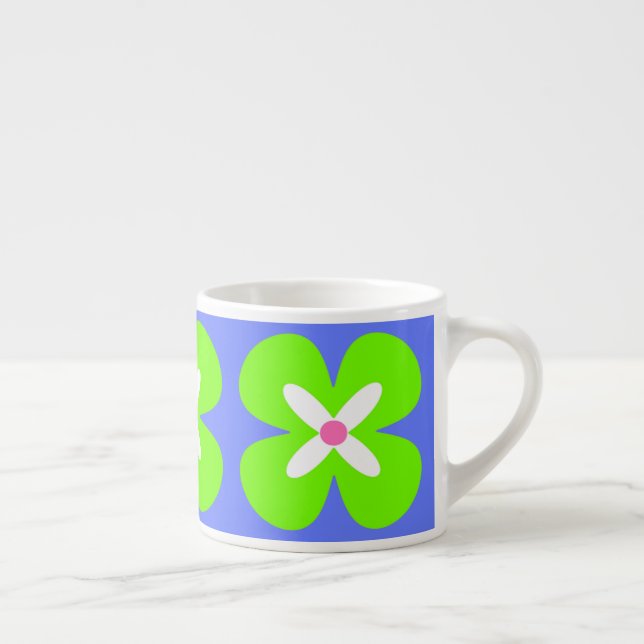 djärv grafisk blomster CaféOlé 6oz. espressokopp (Höger)