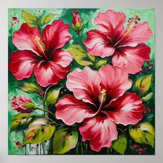 Djärv Hibiskusblomning – Tropisk Blomma Poster