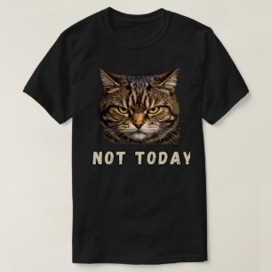 Djärv Katt Attityd Inte Idag Minimal Design T Shirt