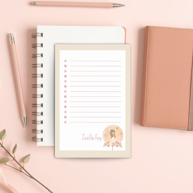 Djärv Kawaii Personlig Tillbaka till skolan Post-it Block (Bold Kawaii Japanese Style Pesonalizable Back to School Post it Notes)