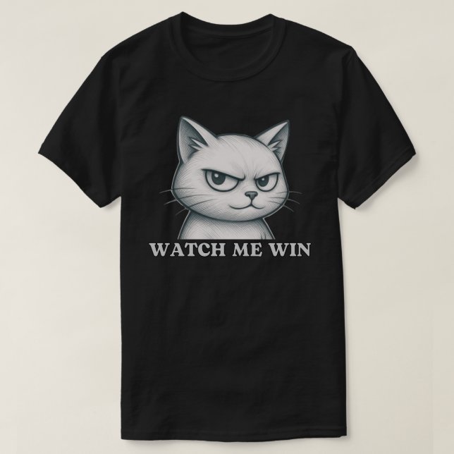 Djärv Konfidentiell Katt Grafisk Design T Shirt (Design framsida)