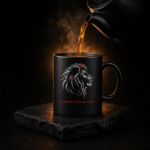 Djärv Lejon Zodiak Lion Röd och Vit Ordkonst Desig