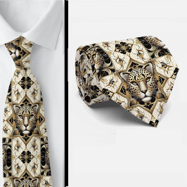 Djärv Leopardband | Manlig Herrmode Slips