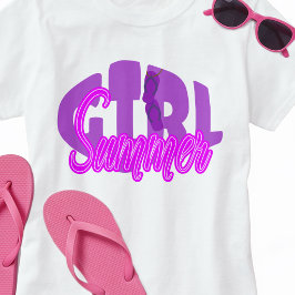 Djärv lila bokstavsstrand sommarplagg t shirt