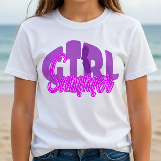 Djärv lila bokstavsstrand sommarplagg t shirt