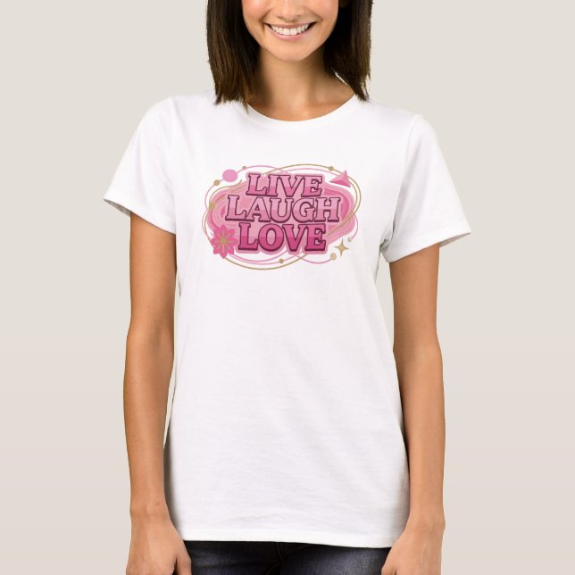 Djärv LIVE LE LIVEKÄRLEK 2D Artkomposition T Shirt (Framsida)