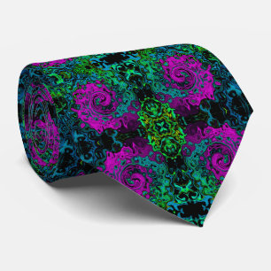 Djärv Magenta Abstrakt Groovy Flytande Konst Virve Slips