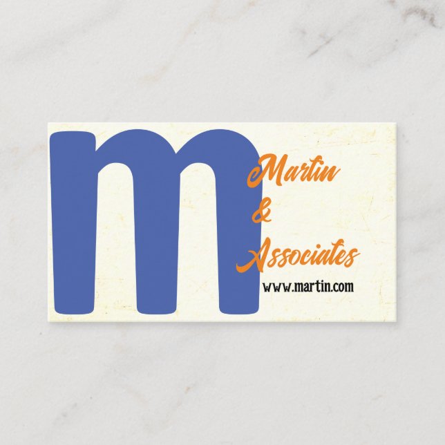 djärv minimalistisk blått och orange modern anpass visitkort (Framsida)