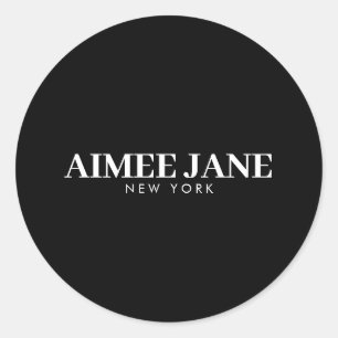 Djärv minimalistisk lyxig boutique svart/vit runt klistermärke